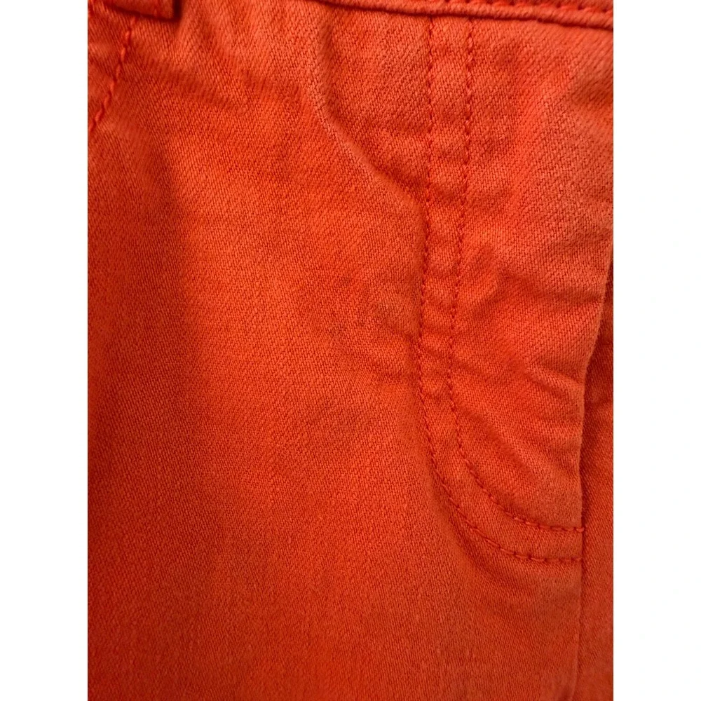 Akris Straight Leg Trousers Orange Size 4 Cotton Slim Fit
